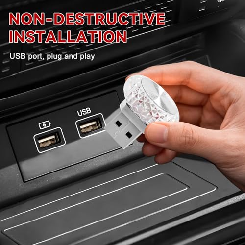 4 PCS USB LED Car Interior Atmosphere Lamp (Red)