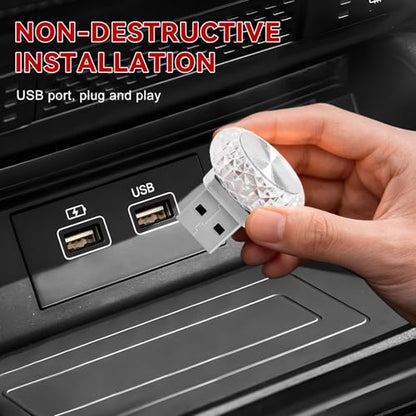 4 PCS USB LED Car Interior Atmosphere Lamp (Red)