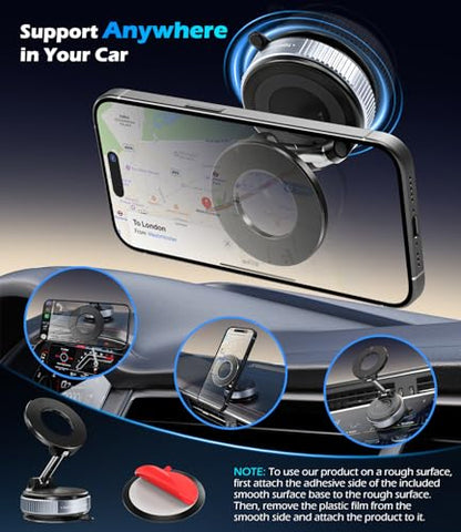 Car Phone Mount Holder for Magsafe (Car Phone Mount-Black)