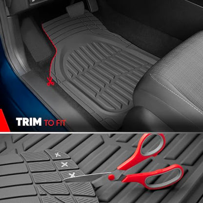 FlexTough LITE Rubber Car Mats Full Set (Full Set Lite (Sedan, Compact) / Gray Lite)