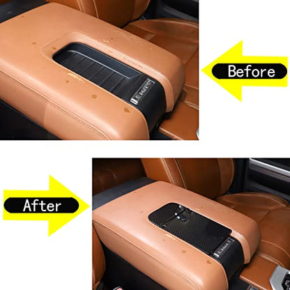 Car Armrest Hidden Storage Box Compatible with Toyota Tundra 2014 (Carbon Fiber Pattern)