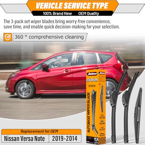 Windshield Wiper Blade Replacement for Nissan Versa Note 2014 (28+12+12)