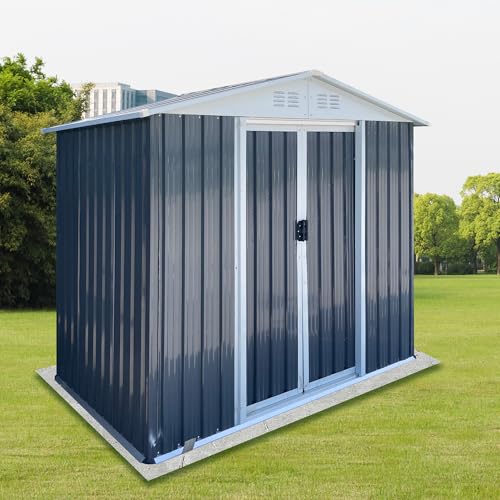6x4 FT Outdoor Storage Shed (6x4 FT/Base Frame / Gray)