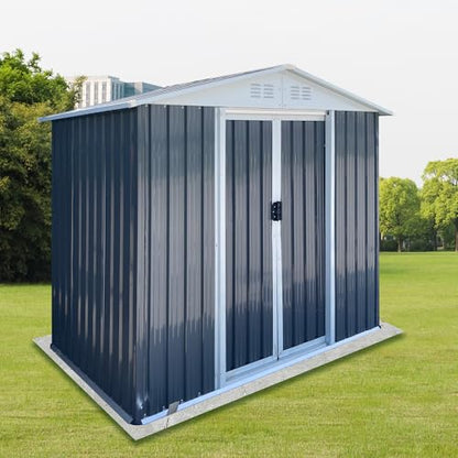 6x4 FT Outdoor Storage Shed (6x4 FT/Base Frame / Gray)