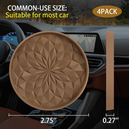 Car Coasters for Cup Holders [4 Pack] (4pack-coffee)
