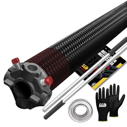 Garage Door Torsion Spring 234x1.75x31 Includes 1” Steel Bearing (234x1.75x31 / Black Cone (Right Side))