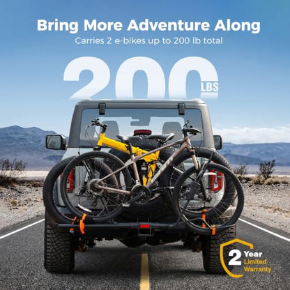 Ebike Rack with Ramp for Tow Hitch (2 E-bike Rack with Ramp)