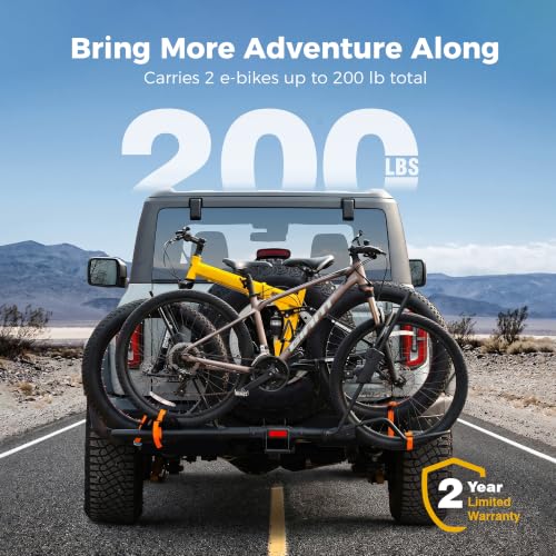 Ebike Rack with Ramp for Tow Hitch (2 E-bike Rack with Ramp)