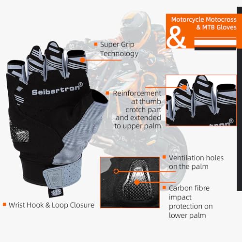 SPS 5 Unisex Touchscreen Road Racing Motorcycle MTB Sports Gloves Also fit BMX MX ATV Mountain Bike Bicycle Cycling Off (Grey SPS-5 / XXL Adult)