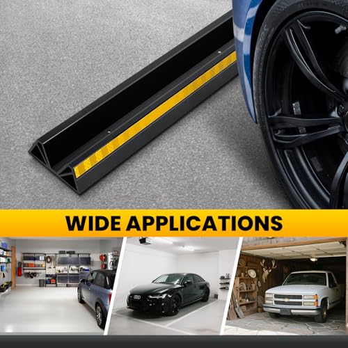 2 Pcs 18'' Parking Car Wheel Stopper for Garage with 2 Installation Methods (2pc-17.5'')