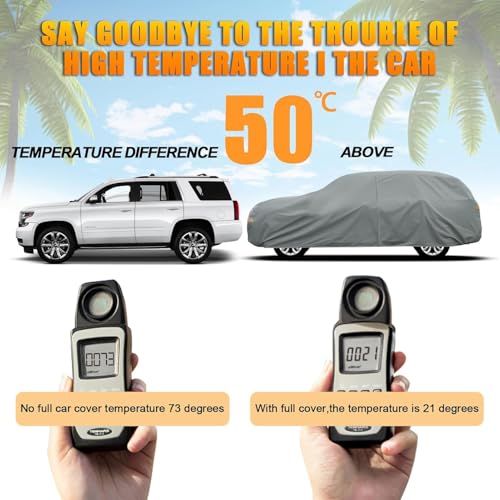 Heavy Duty Car Cover Waterproof All Weather (YXXL Fit Suv Jeep-Length(202 To 206 inch))