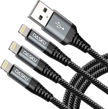 iPhone Charger Fast Charging [MFi Certified] USB Lightning Cable 6FT (6FT / USB A / Black)