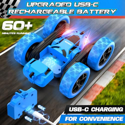 Blue RC Stunt Car for Boys Kids (Blue Pro)