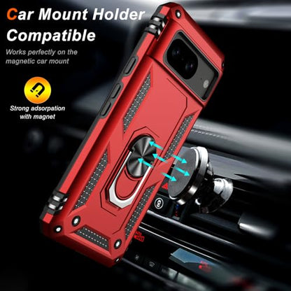 for Google Pixel 8 Case with Screen Protector (Red / Google Pixel 8)