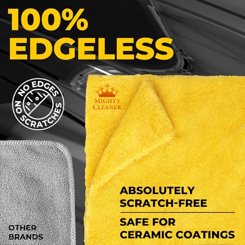 Edgeless Microfiber Car Towels (Black and Yellow)