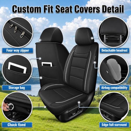 2 Front Seat Car Seat Covers for Hyundai Kona 2018 (#018 Black / 53. Kona 2018-2026-2 Front Seat Covers Only)