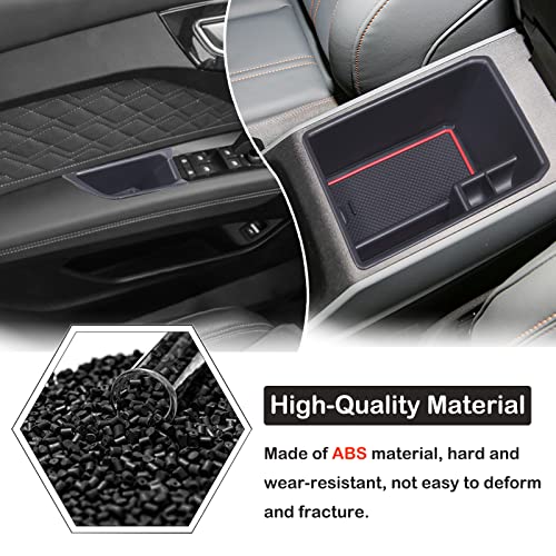 Car Center Console Organizer Tray Compatible with Audi Q4 E (Armrest+Front Rear Door Storage Box)