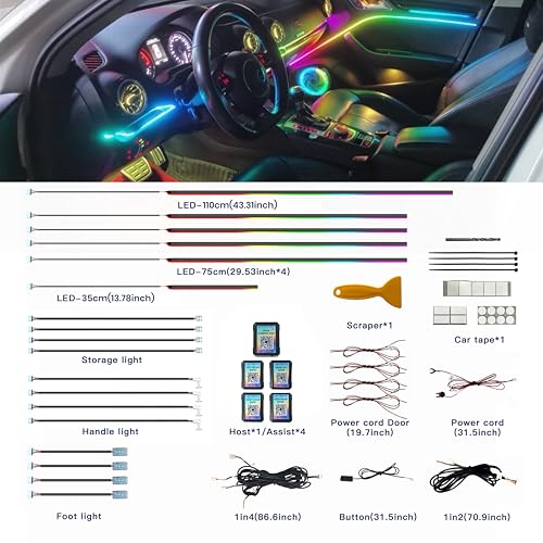 Ambient Lighting Car Interior LED Strip Lights 18 (18in1-110CM)