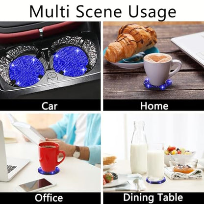 2pcs Bling Car Cup Holder Coaster (Blue / 2pcs)