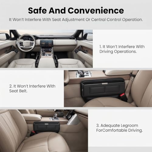 2Pack Universal Fit Premium Leather Car Seat Gap Filler Organizer