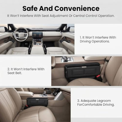 2Pack Universal Fit Premium Leather Car Seat Gap Filler Organizer