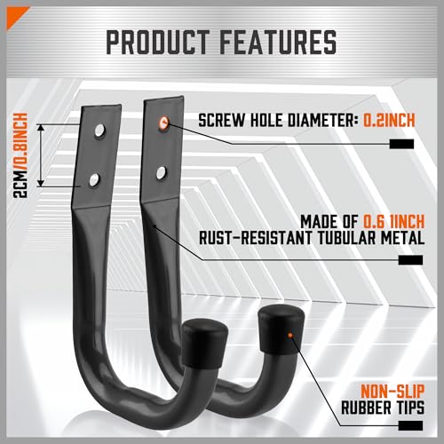 6 Pack Heavy Duty Metal Wall Hooks (4.72in x 3.5in(L x W) (6PCS) / Gray)