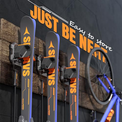 Ski & Snowboard Wall Rack for Garage (Dynamic Color / 4 Pack)