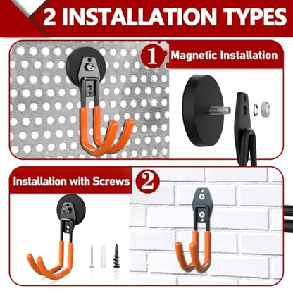 Heavy Duty Magnetic Hooks (2.6"x2-MJ / Orange)