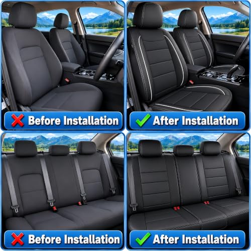 Car Seat Covers 5 Seats Set for Hyundai Kona 2018 (#018 Black / 3. Kona 2018-2026-5 Seat Covers Full Set)