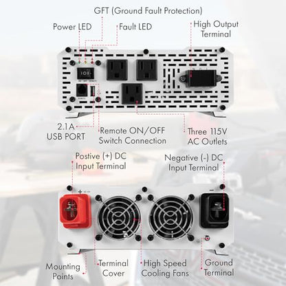 EL3810 Pure Line Inverter 3000 Watt Pure Sine Wave Power Inverter (3000W)