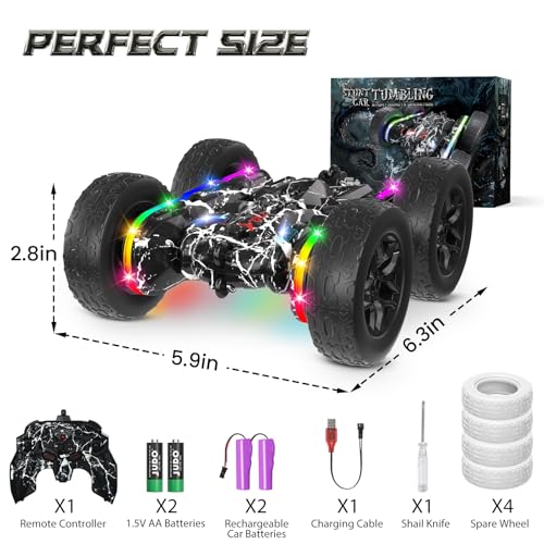 Rc Cars Toys for Boys Remote Control Car 2.4 GHz Black Toys for Ages 5 (Black)