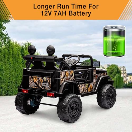 12V Kids Ride On Truck Car with Remote Control (Black)