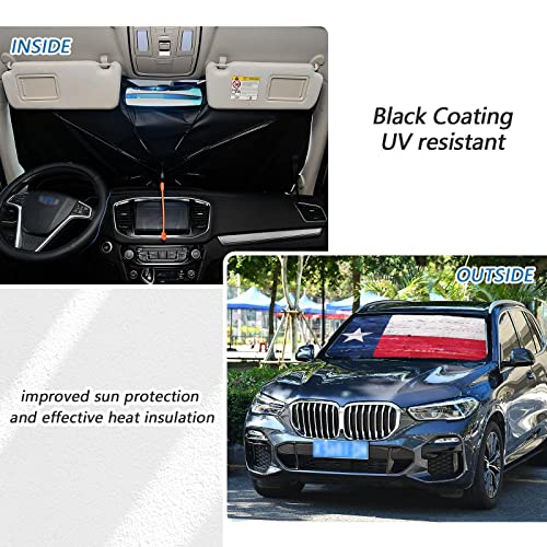 American Flag Windshield Sun Shade Umbrella The State Texas Wooden Foldable Car Front Window Sunshade Blocks UV Rays Heat Keep Vehicle Cool (multi 17)