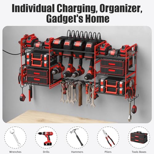 Red Power Tool Organizer Wall Mount (6FT / Red)