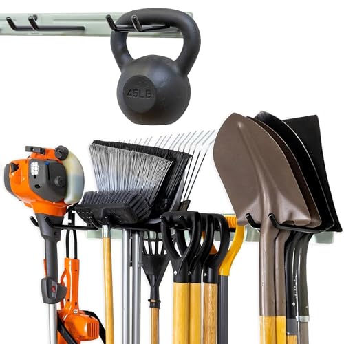 Garage Tool Organizer (36" Heavy Duty Steel Rack | 4 Hooks | Holds 250lbs / CACTUS)