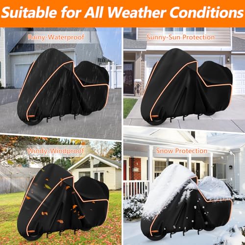 Motorcycle Cover for Harley Davidson Ultra Limited withTrunk Models (Black / for Ultra Limited)
