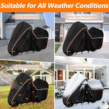 Motorcycle Cover for Harley Davidson Ultra Limited withTrunk Models (Black / for Ultra Limited)