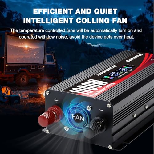 1000W Car Power Inverter DC 12V to 110V (Black)
