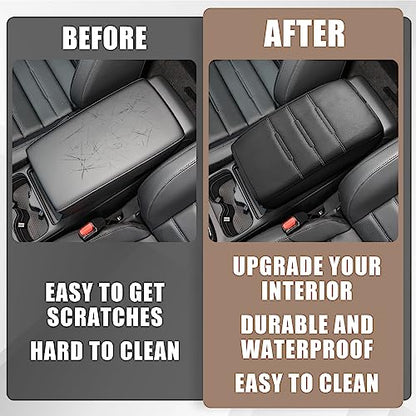 Armrest Cover for Honda CR (11) 23+ |CR-V| Black/White Stitching, Regular)