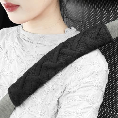 2 Pack Universal Car Seat Belt Pads Cover for A More Comfortable Driving (black)