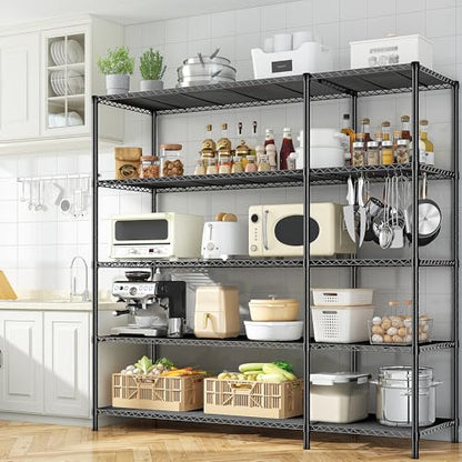 70.8H Wire Shelving Rack (13.78"D x 52.36"W x 70.8"H)