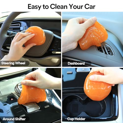 Car Cleaning Gel Putty Car Cleaning Kit Car Interior Cleaner Slime (Orange)