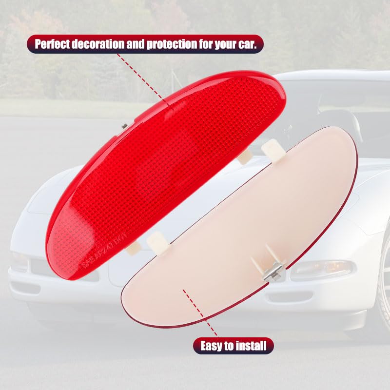Front Inner Door Panel Reflector with Buckle for C5 Corvette 1997 (Red)