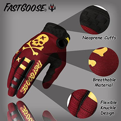 Dirt Bike Motorcycle Gloves (XX-Large / Maroon)