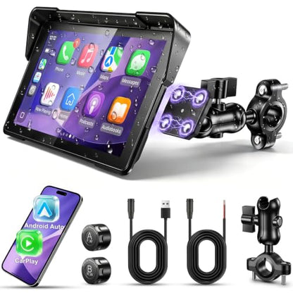 7 Inch Motorcycle CarPlay Display with TPMS (7")