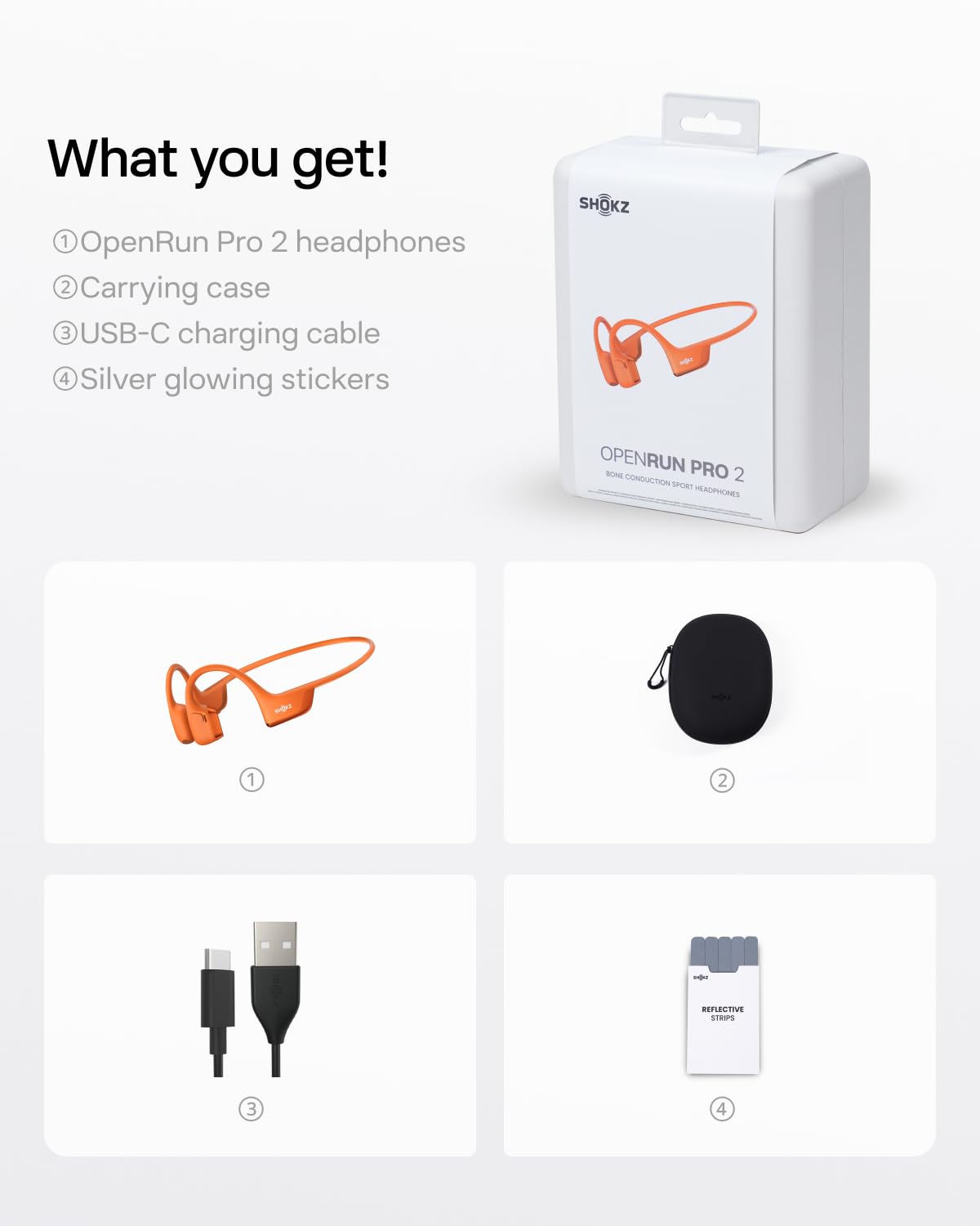 OpenRun Pro 2 Bone Conduction Bluetooth Sport Headphones (Orange / Standard)