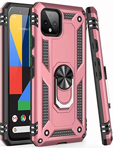 for Google Pixel 4 Case with Screen Protector (Rose Gold / Google Pixel 4)