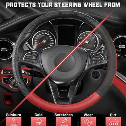 Steering Wheel Cover 14.5 (Standard size[14 1/2''-15''] / Black and Red)