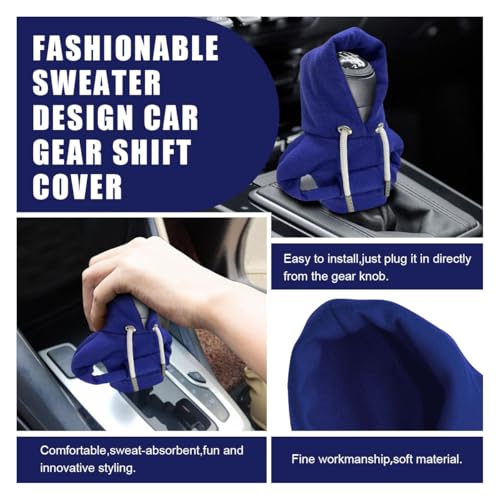 Car Gear Shift Hoodie Auto Shifter Knob Cover (Blue / 1 Pcs)