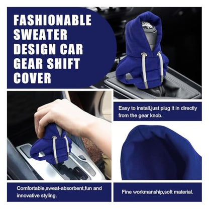 Car Gear Shift Hoodie Auto Shifter Knob Cover (Blue / 1 Pcs)